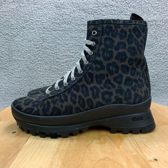 P448 Denise Platform Womens Size EU 41 / US 10-11 Boots Combat Leopard Print - Picture 3 of 9
